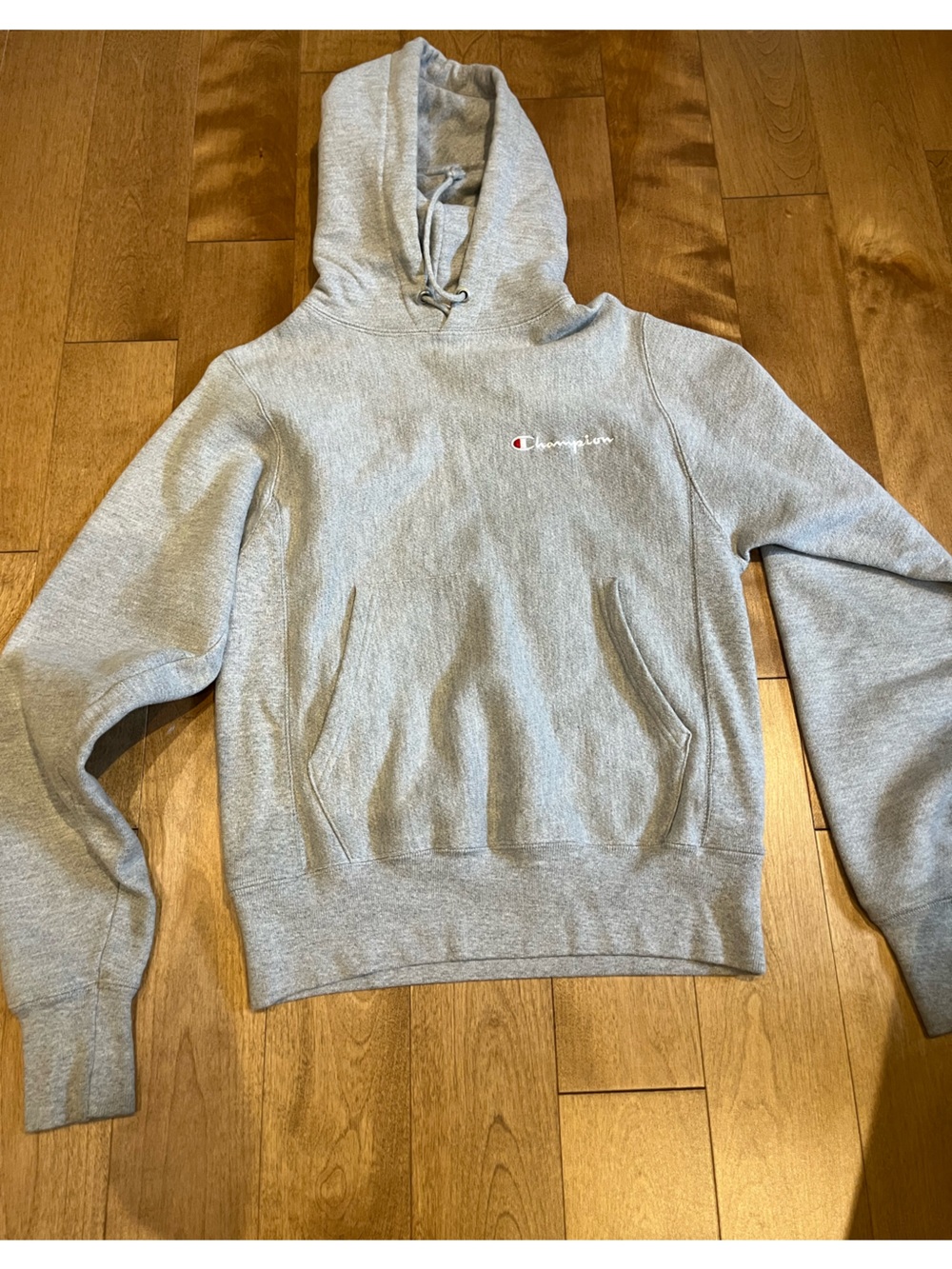 Champion Men’s Light Gray Turtleneck Hoodie Sweatshirt